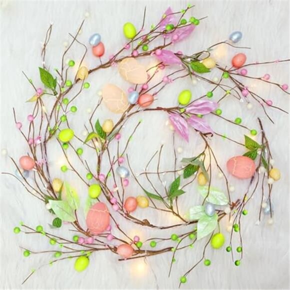 Other - 6 FT Easter Egg Christmas Garland, Battery Operated Christmas Garland